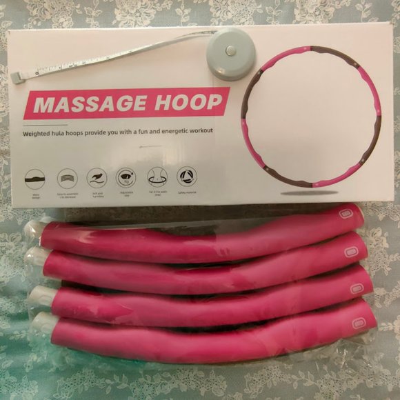 *NEW* Adjustable Weighted Fitness Hoop, Massage, Pink & Gray, 2lb - Picture 5 of 12